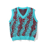 Men Sweater Vest Men's Loose V-neck Sleeveless Sweater Coat