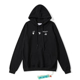 off White Hoodie Pullover Sweater Ow Men and Women Baggy Coat