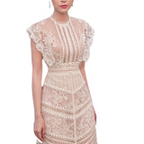 Betty Draper Valentine 'S Day Dress Crochet Lace Temperament Embroidered Court Dress