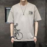 Men T-shirt Printed Half Sleeve Bottoming Shirt