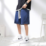 Men Denim Shorts NASA Joint-Name Jeans Loose Straight Casual