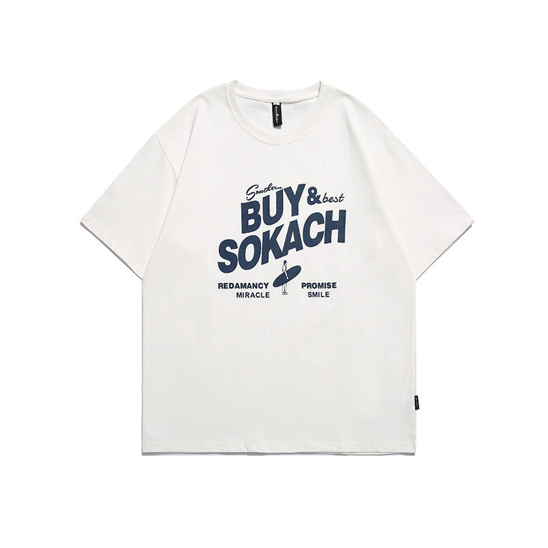Men T Shitrs Surfing Teenager Pattern Printing