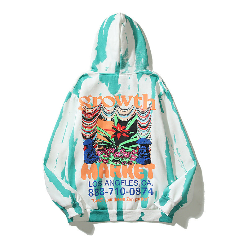 Kanye West Sunday Service Hoodie Cactus Tie Dye Velvet Padded Hooded Sweatshirt