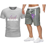 Vlone T Shirts & Shorts 2 Piece Set Letter Large V Printed Short Sleeve