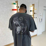 Askyurself T Shirt Casual Loose Distressed Short Sleeve