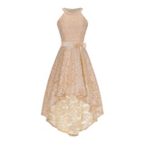 Burgundy Dress Formal Lace Swing Dovetail Evening Dress Belt Slim Dress