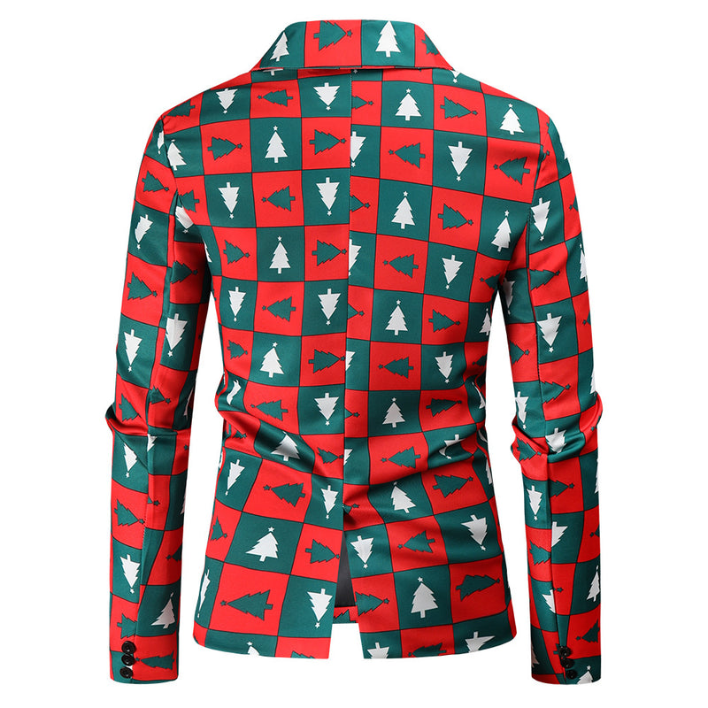 Men Prom Outfits 3D Fun Printing Casual Jacket