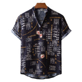 Camp Collar Shirt Short Sleeve Shirt Print