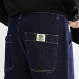 Men Jeans Dark Blue Straight Jeans All-Match Casual