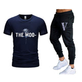 Vlone T Shirts & Pants 2 Piece Set Summer Men'S Short Sleeve T-Shirt Loose Leisure Sports