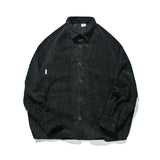 Man Fall Outfis Retro Solid Color Simple Corduroy Thick Stripe Loose Top Men's Casual Jacket Jacket