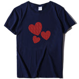Valentine's Day T Shirt Large Size T-shirt Short Sleeve Red Heart Printing Summer