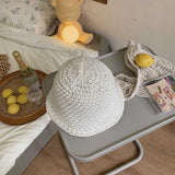 Women Bucket Hat Dome Knitted Fisherman Sun Protection Sunshade