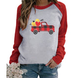 Valentine's Day T Shirts Couples Pullover round Neck Women's Long-Sleeved T-shirt