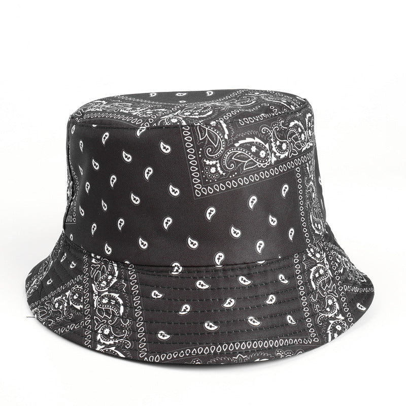 Bucket Hat Fishing Cap Cotton Print Fisherman Hat Printed Fashion Flower Leopard Print Bucket Hat Fashion Sun-Proof Hat