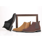 Western Shoes Men's round Toe Leather Boots Fashion Casual Large Size Men's Boots Shoes
