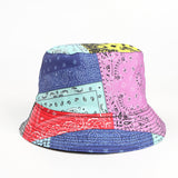 Bucket Hat Fishing Cap Cotton Print Fisherman Hat Vintage Printing Men and Women Outdoor