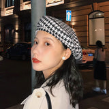 Vintage Check Bucket Hat Plaid Beret