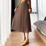 MIDI Mauve Skirt Women's Skirt Pleated Skirt