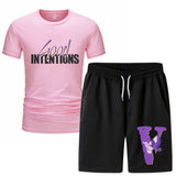 Vlone T Shirts & Shorts 2 Piece Set Short Sleeve T-Shirt Sports Summer