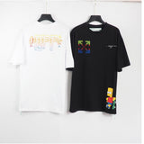 Off White T Shirt Cartoon Printed Arrow Short Sleeve Tshirt Pure Cotton Owt