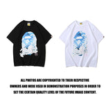 Bathing Ape T Shirt Spring and Summer Short Sleeve Mount Fuji Printed Fashion Casual T-shirt