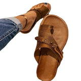Women Open Toe Sands Flats Summer Fashion Toe Ring Slippers