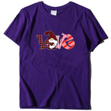 Valentine's Day T Shirt Short-Sleeved T-shirt Men's and Women's Love Printed round Neck Spring and Summer