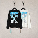 Off White Sweatshirts Dissolved Gradient Arrow Round Neck Sweater Loose Bottoming Shirt