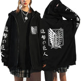 Anime Hoddies Anime Attack on Titan Zipper Sweater Leisure Sports Sweater Coat
