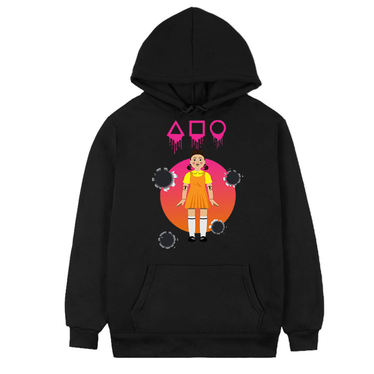 Squid Game Costume Autumn and Winter Men's and Women's Casual Loose Hooded Sweater