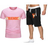 Vlone T Shirts & Shorts 2 Piece Set Summer Trendy Shorts Men'S Casual