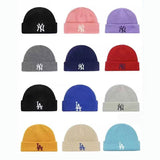 Yankee and Dogers Winter Hat Woolen Cap Women's Autumn and Winter Warm Hat Yellow Knitted Hat