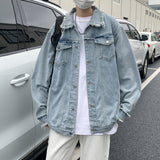 Men Denim Jackets Denim Jacket Coat Men's Spring All-Matching Lapel Cardigan