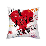 Valentine's Day Pillow Covers 4 Piece Random Styles Together, Printed Couple Love Love Heart Flowers Back Cushion