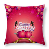 Valentine's Day Pillow Covers 4 Piece Random Styles Together, Love Heart Peach Skin Fabric Valentine's Day Pillow Cover Car Office Sofa Cushion
