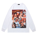 Man Fall Outfits Autumn and Winter Leisure Men's Vintage Poster Printed Long Sleeve T-shirt