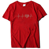 Valentine's Day T Shirt ECG Heart-Shaped Rhinestone Summer Large Size Top