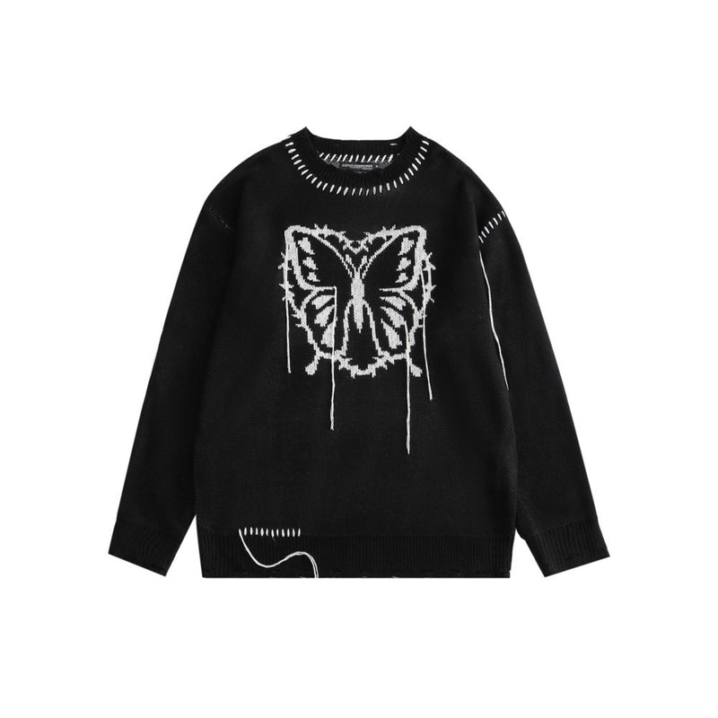 Men Sweater Men's Loose round Neck Pullover Sweater Top