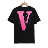 Vlone T Shirt Spring And Summer Spray Flower Portrait Short Sleeve