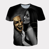 Skull Apparel Skull Digital Printing Fashion round Neck
