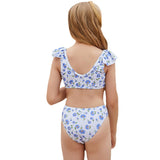 Children Swimsuit Ruffles Cute Printed Bikini Girl