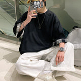 Men's Pants Summer Casual Loose Short Sleeves round Neck T-shirt