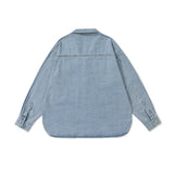 Men Denim Jackets Solid Color Multi-Pocket Lapel Denim Jacket Vintage