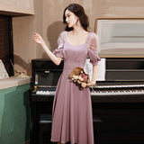 Mauve Dress Bridesmaid Wedding Dress Summer