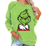 Men and Women Grinch Sweater Christmas Cute round Neck Sweater