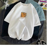 Men T-Shirts Printed Loose Half Sleeve