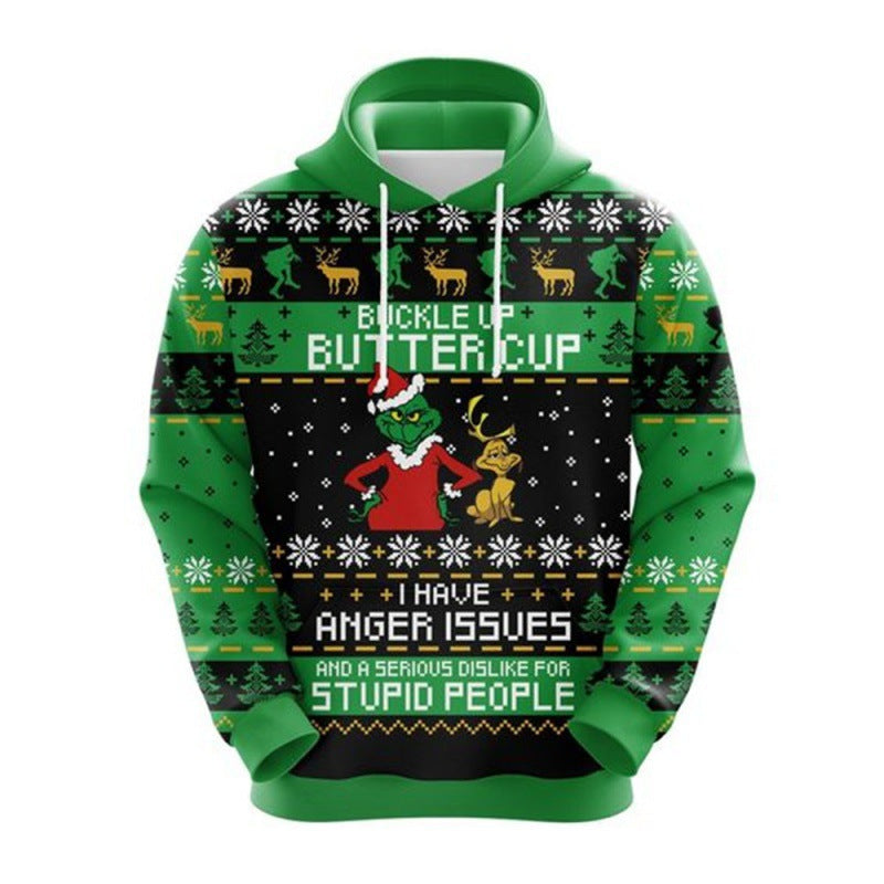 Men and Women Grind Sweater 3D Christmas Printed Hoodie