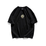 Men T Shitrs Back Letter Printed Round Neck