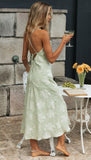 Kendall Jenner Wedding Guest Dress Slim Fit Slit Suspender Dress Sexy Swing Collar Backless Evening Dress